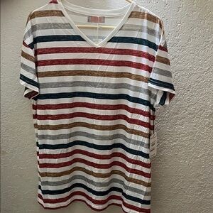Striped V-Neck T-Shirt